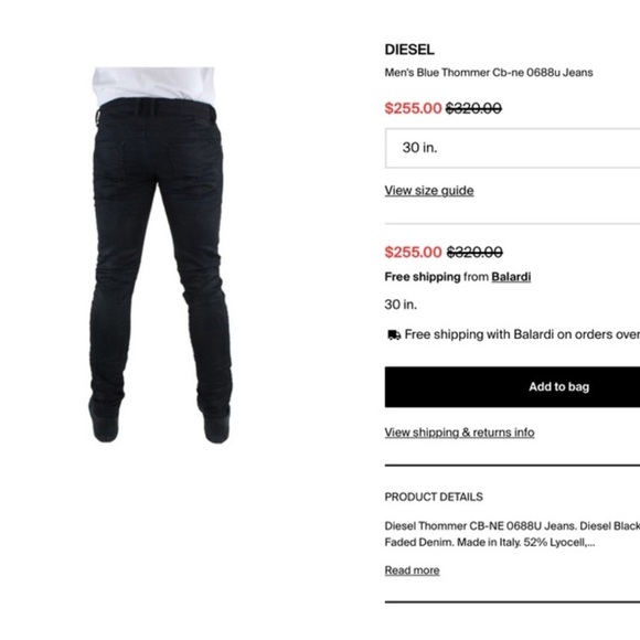 Diesel Black Denim Jeans 👖 - Picture 6 of 14